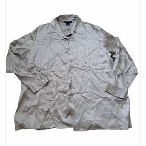 New- Womens Charter Club Silk Button Down